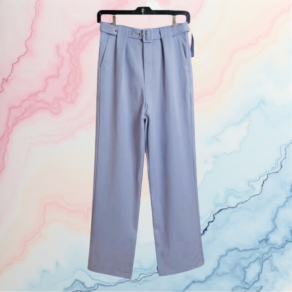 MISSGUIDED Blue High Waist Cigarette Trousers Women’s 6 Coastal Minimalist Pants - Picture 5 of 10